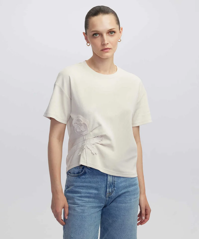 Ipekyol Floral Applique T-Shirt