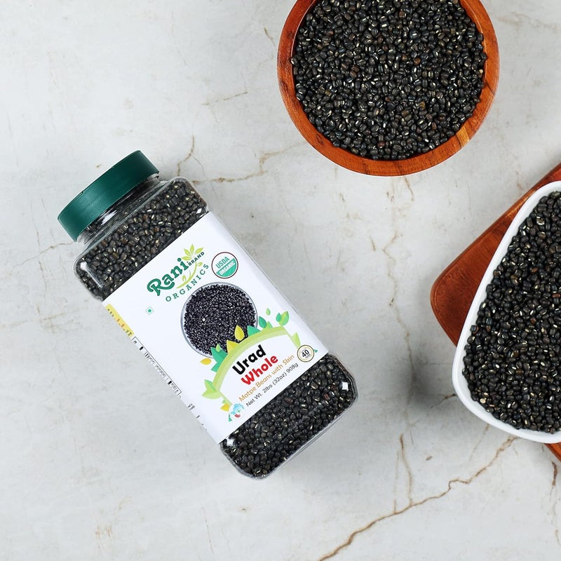 Rani Brand Authentic Indian Products Rani Organic Urad Whole Black Lentils - Image 1