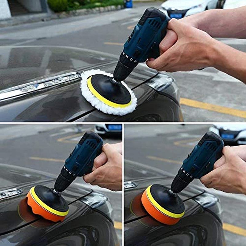 DIY Crafts DIY Crafts CT-DIY-HI-52518 3'/4"/7"inch Drill Buffing Sponge Pads Car Foam Woolen Polishing Pads Kit For Car Buffer Polisher Sanding  - Image 4