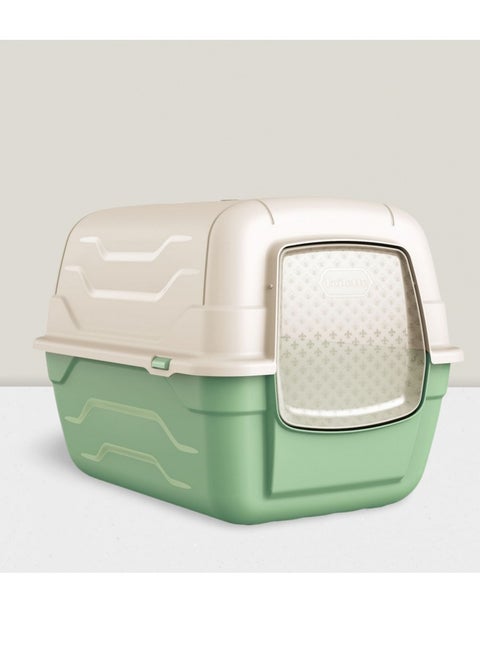 Closed Cat Litter Box With Sand Scoop Included Designed To Facilitate The Cleaning Process And Reduce Annoying Odors. Size 45x36x31.5 centimeters. Made in Italy.