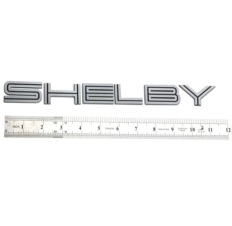 EmbRoom SHELBY Letter Emblem Badge Rear Trunk Sticker Decal (Chrome/Black) - Image 2