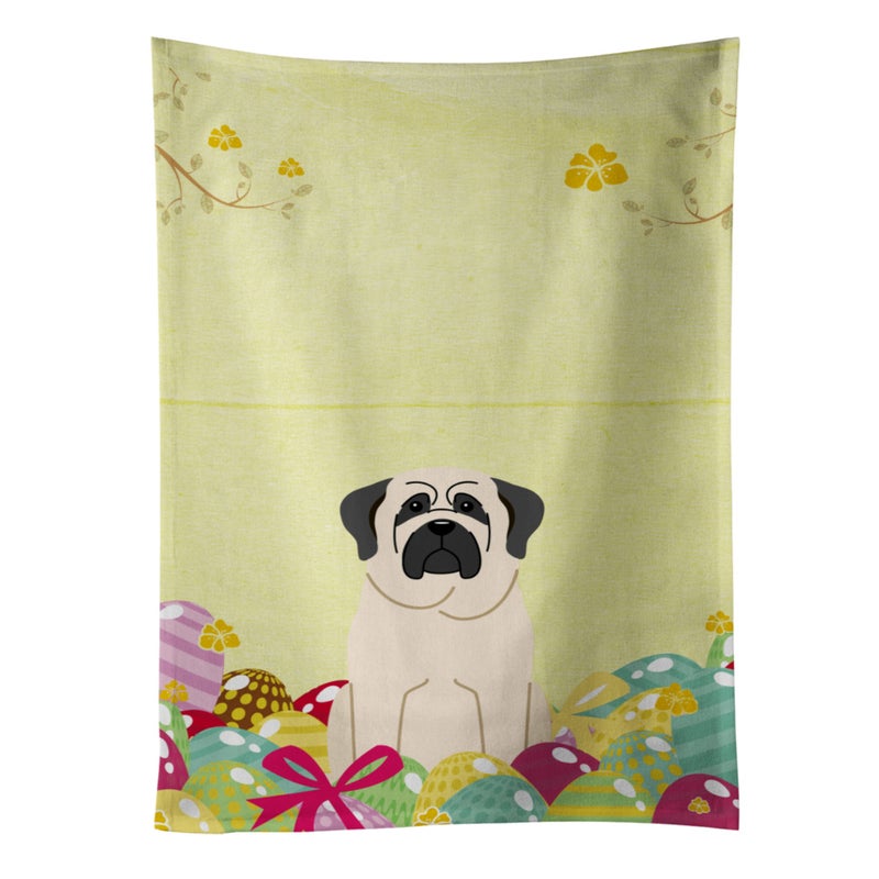 Caroline's Treasures ""Caroline's Treasures Easter Eggs Mastiff White Kitchen Towel  Multicolor  25"""" x 15""""""