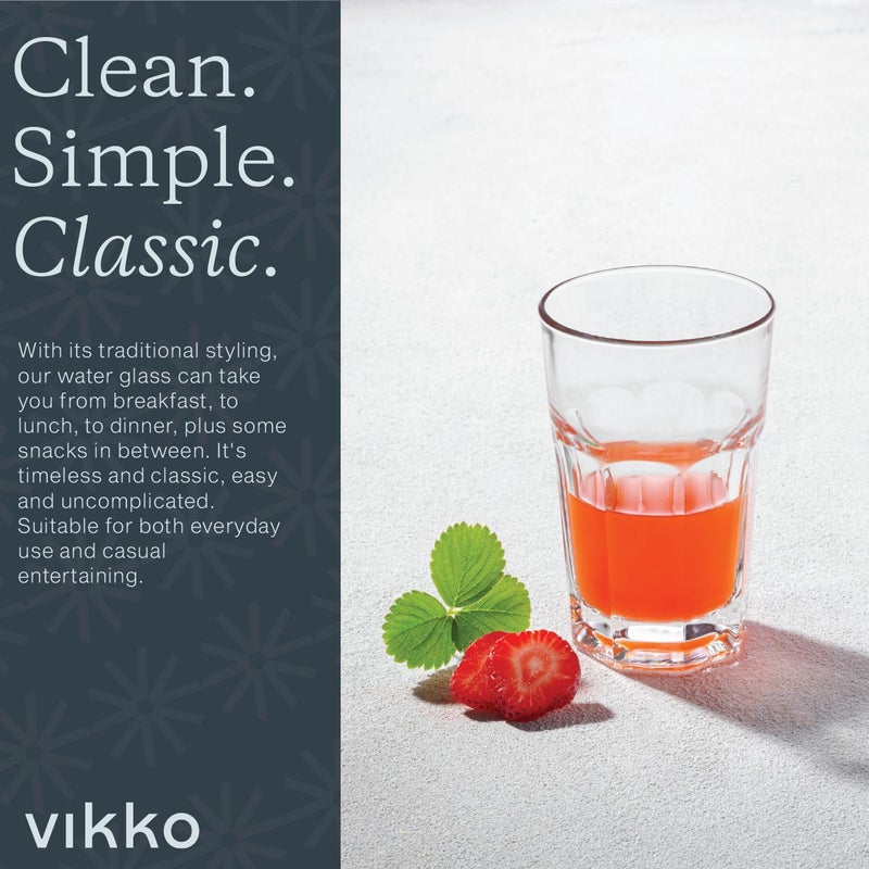 Vikko Drinking Glasses, 11.5 Ounce Glass Cups, Durable Glasses Drinking Set of 12, Stackable Water Glasses, Highball Glasses, Heavy Base Tumblers & Water Glasses, Dishwasher Safe Cups for Kitchen - Image 3