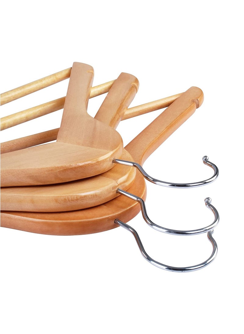 Generic - Solid Wood Coat Hangers Non-Slip Cloth Hangers with Notches & 360° Swivel Hook - Image 1