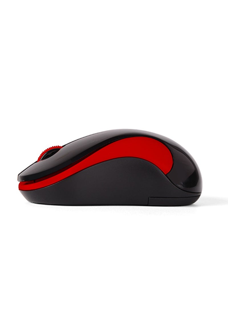 A4TECH - Mini Wireless Mouse for laptops G3-270 , 2.4GHz V-Track Mouse 1200 DPI , distance up to 10-15m ,  battery changes with energy-efficient engineering , optical - red - Image 1