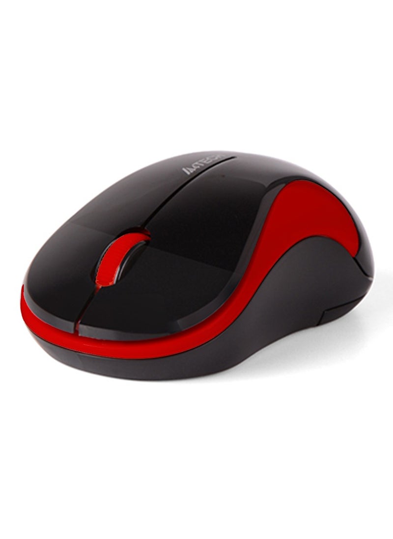 A4TECH - Mini Wireless Mouse for laptops G3-270 , 2.4GHz V-Track Mouse 1200 DPI , distance up to 10-15m ,  battery changes with energy-efficient engineering , optical - red - Image 1