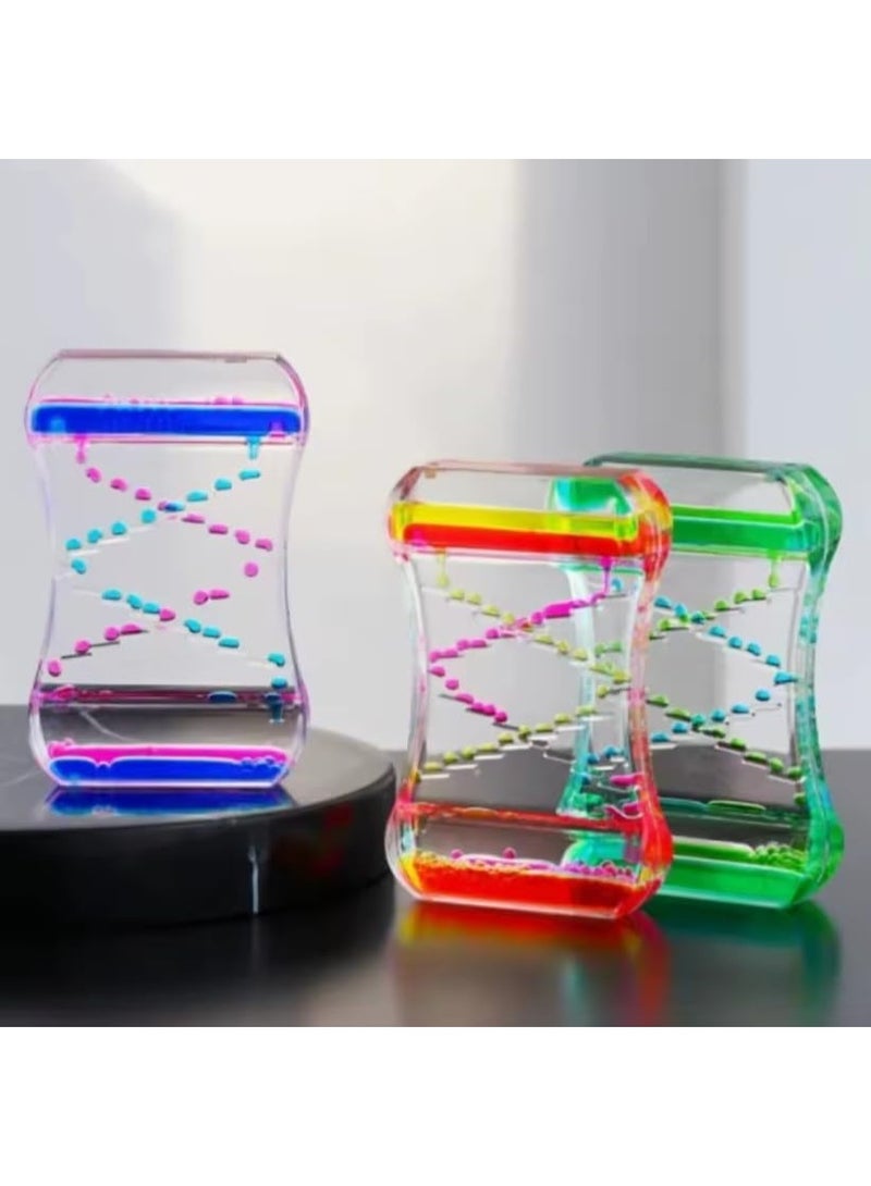 Liquid Hourglass Dual Colored Oil Drip Timer Stress Anxiety Relief Decorative Item for Home Office Use (Color May Vary) - Image 2