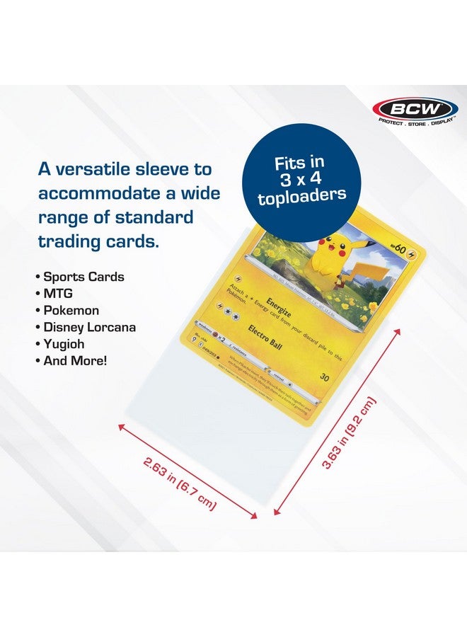 BCW Standard Card Sleeves - Penny Sleeves 2 5/8 x 3 5/8 | 1000 Clear Trading Card Sleeves | Card Protector Sleeves for Baseball, Sports & Trading Cards | 10 Packs of 100 Each - Image 3