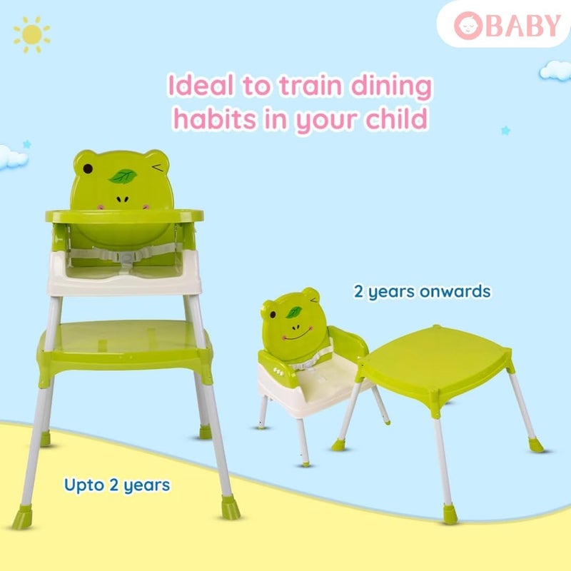 OBaby طاولة طعام مع مقعد، صينية قابلة للإزالة/قابلة للتعديل/قابلة للطي/متعددة الوظائف/قابلة للغسل كرسي طعام/إطعام للأطفال من 0 إلى 6 سنوات - Image 5