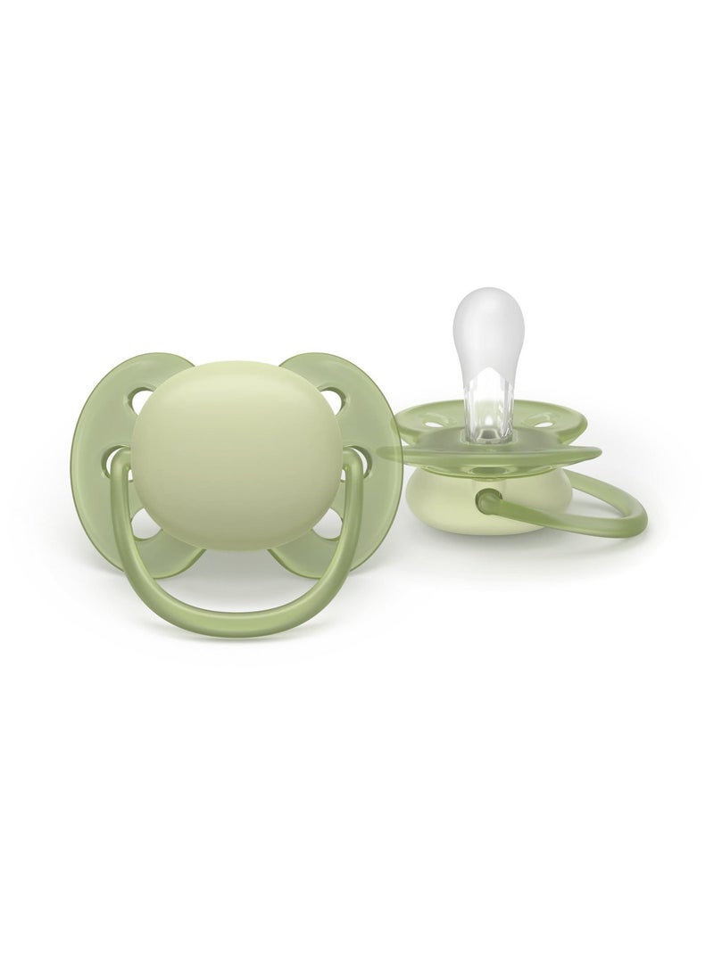 Philips Avent Ultra Soft 2 Silicone Pacifiers 6-18 Months - Colour: Blue/Green - Image 3
