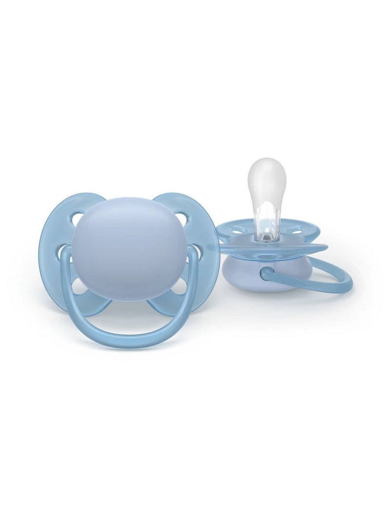 Philips Avent Ultra Soft 2 Silicone Pacifiers 6-18 Months - Colour: Blue/Green - Image 4
