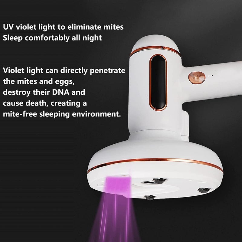 GLEVAR Wireless Vacuum Cleaner Handheld Dust Mite Remover UV Sterilizer, HEPA Filter, Strong Suction, Kills Allergens and Bacteria, Ideal for Sofas, Pillows, and Mattresses - Image 5
