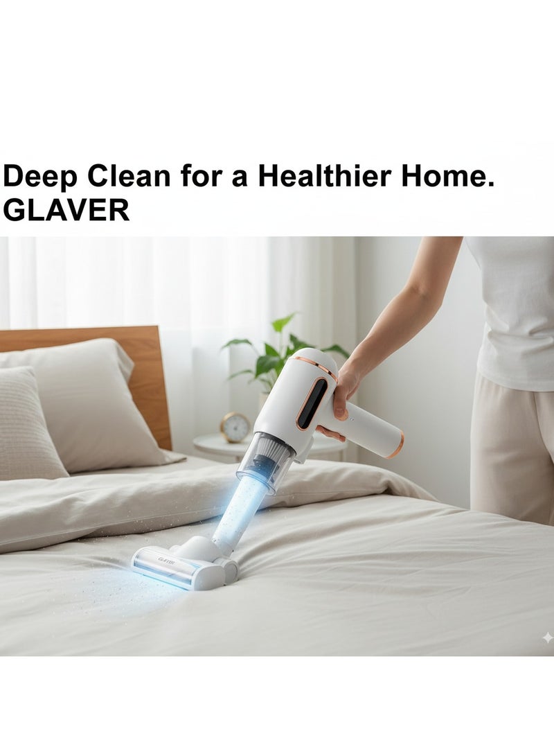 GLEVAR Wireless Vacuum Cleaner Handheld Dust Mite Remover UV Sterilizer, HEPA Filter, Strong Suction, Kills Allergens and Bacteria, Ideal for Sofas, Pillows, and Mattresses - Image 4