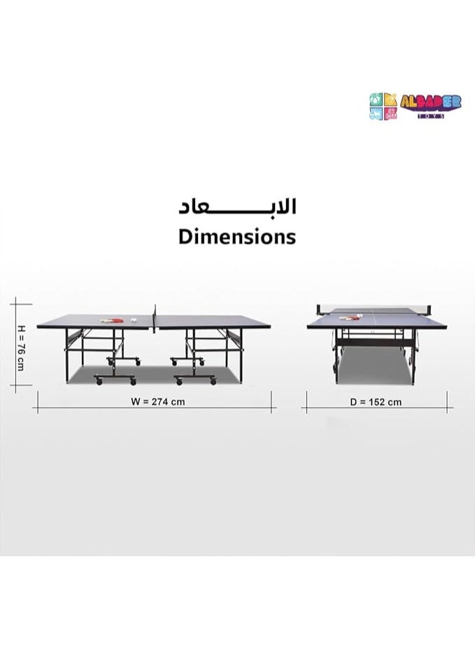 البدر طاولة تنس عالمية قابلة للطي بحجم كبير من البدر، طاولة تنس للاستخدام الخارجي والداخلي مع مجموعة شبكة مقاومة للماء - تجميع سريع مع وضع التشغيل - Image 5