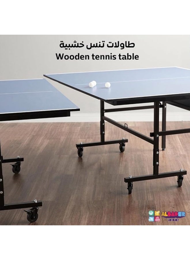 البدر طاولة تنس عالمية قابلة للطي بحجم كبير من البدر، طاولة تنس للاستخدام الخارجي والداخلي مع مجموعة شبكة مقاومة للماء - تجميع سريع مع وضع التشغيل - Image 2