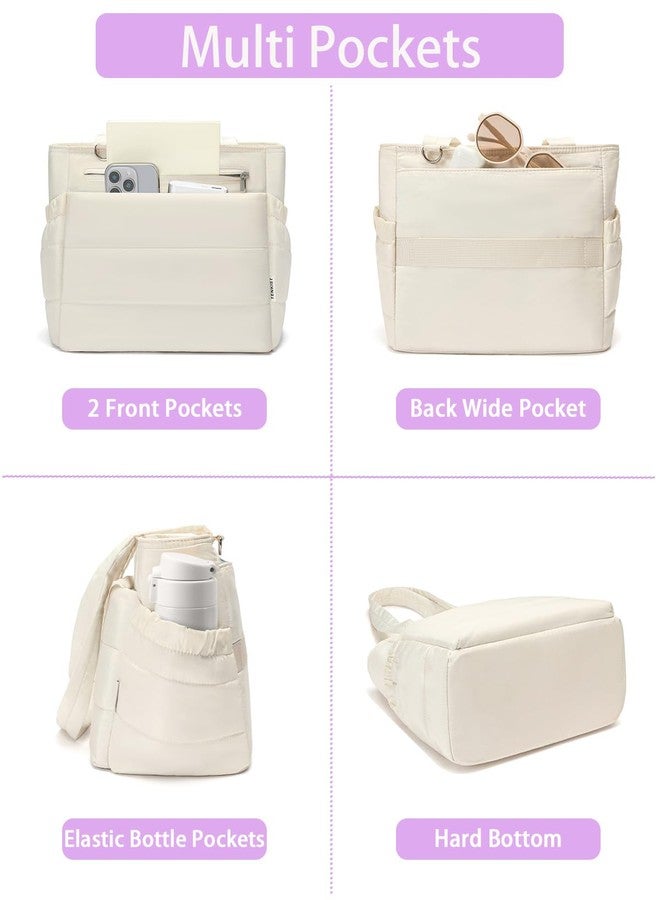 TENKIST Lunch Box Tote Bag - Versatile Soft Insulated Lunchbox for Women - Lightweight Stylish Simple Lunch Pail Reusable Large Cooler Bag for Adults Work Office Camping Picnic Travel Outdoor Trips White 10L - Image 2