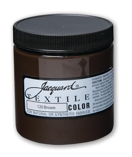 Jacquard Textile Color Brown Permanent Fabric Paint for Clothes Furniture Upholstery Shoes or Tote Bags Indoor Outdoor 8 Oz Jar Upholstery - Image 1