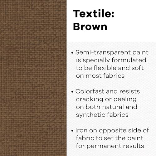 Jacquard Textile Color Brown Permanent Fabric Paint for Clothes Furniture Upholstery Shoes or Tote Bags Indoor Outdoor 8 Oz Jar Upholstery - Image 3
