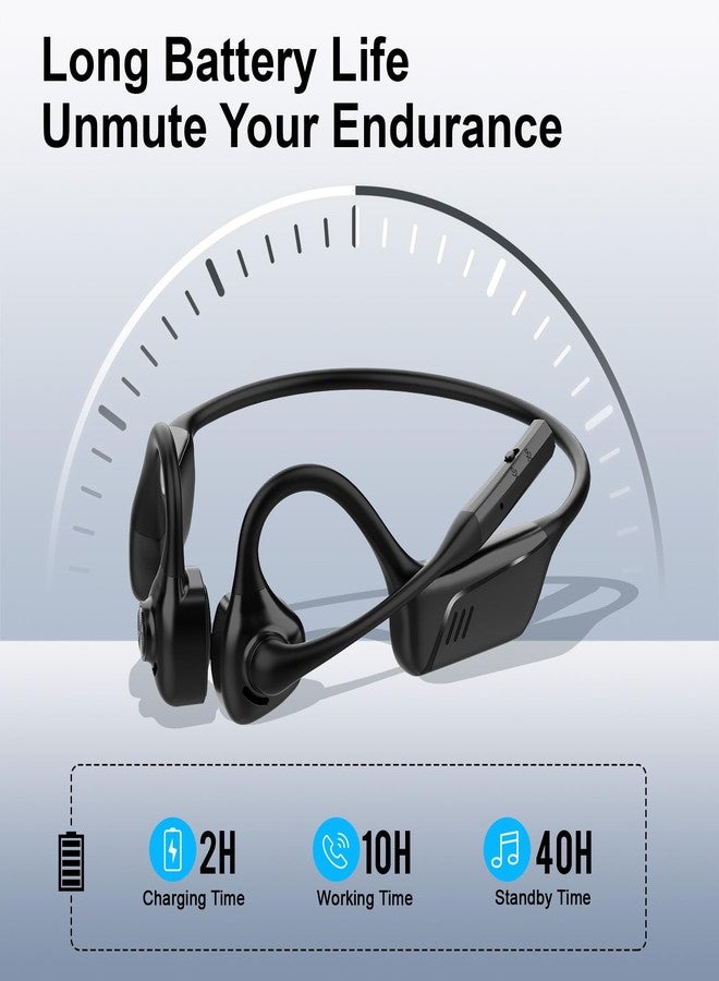 Smof Open-Ear Headphones with Mic, Bluetooth Headphones with Microphone Bluetooth 5.1 Wireless Headset with Noise-Canceling Mic and Mute Function for Online Meeting Home Office Driving - Image 5