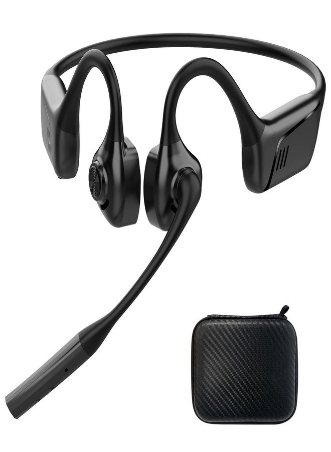 Smof Open-Ear Headphones with Mic, Bluetooth Headphones with Microphone Bluetooth 5.1 Wireless Headset with Noise-Canceling Mic and Mute Function for Online Meeting Home Office Driving - Image 1
