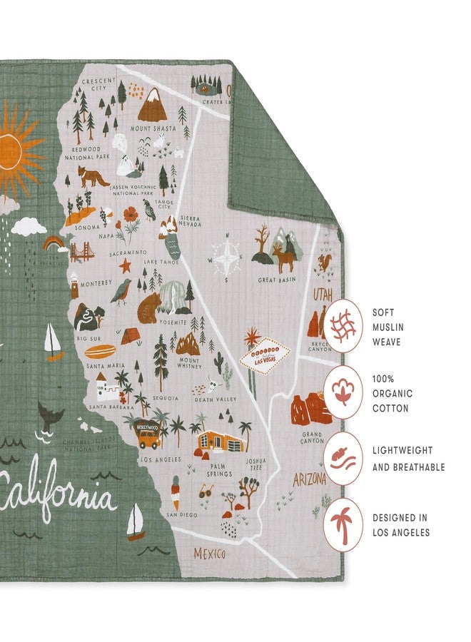 babyletto 100% Organic Cotton Quilt, GOTS-Certified, 3-Layers of Ultra-Soft and Breathable Muslin - Calfornia - Image 2