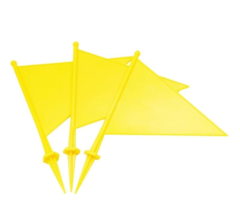 Fitfix ® Boundary Flag for Marking for All Sports Cricket, Football etc (Color May Vary) - Set of 10 Yellow Colour - Image 1