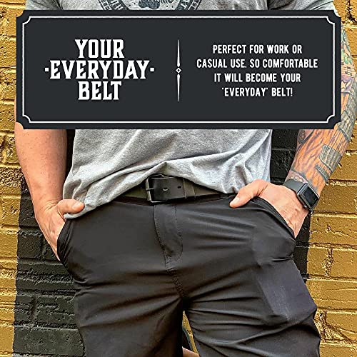Main Street Forge The Classic Leather Everyday Belt | Made in USA | Full Grain Leather | Men's Black Belt - Image 3