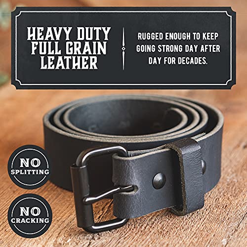 Main Street Forge The Classic Leather Everyday Belt | Made in USA | Full Grain Leather | Men's Black Belt - Image 4