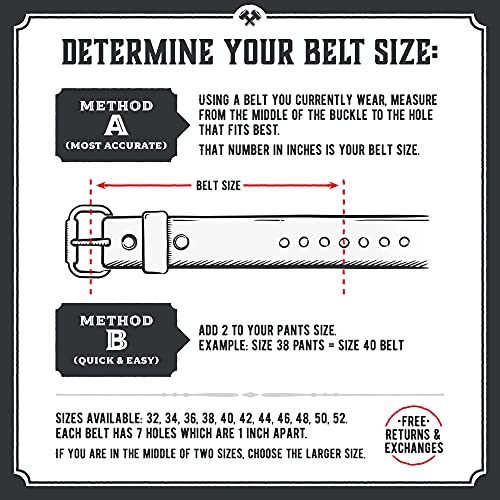 Main Street Forge The Classic Leather Everyday Belt | Made in USA | Full Grain Leather | Men's Black Belt - Image 5