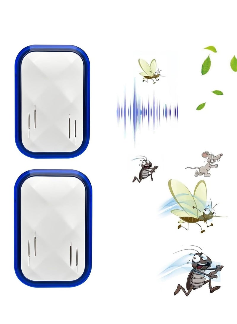 Excefore Ultrasonic Pest Repeller, 2 Pcs Electronic Mouse Repellent Indoor Silent Rat Deterrent Plug In for Mice, Cockroaches, Ants, Fly, Mosquitoes, Rodent, Harmless to Pets - Image 1