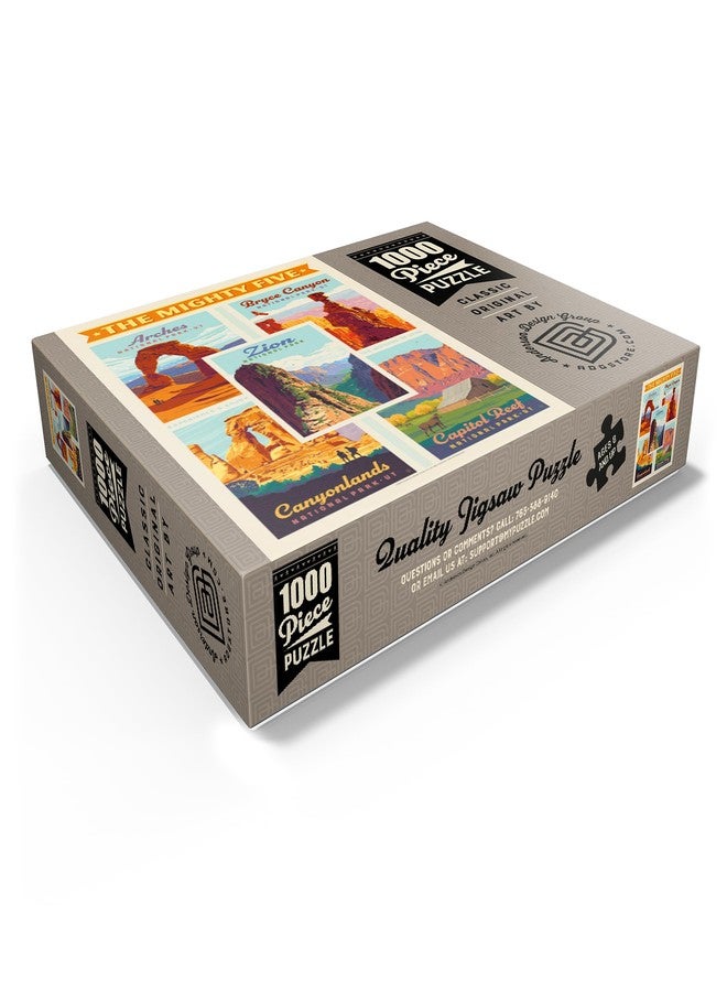 MyPuzzle.com MyPuzzle The Mighty Five: Utah National Parks, Vintage Poster - Premium 1000 Piece Jigsaw Puzzle for Adults - Image 3