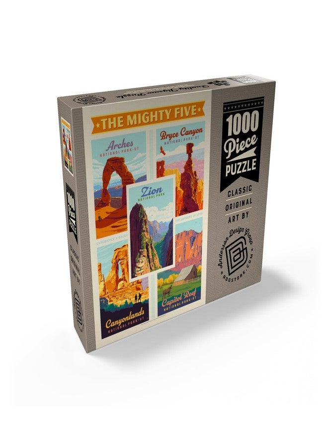 MyPuzzle.com MyPuzzle The Mighty Five: Utah National Parks, Vintage Poster - Premium 1000 Piece Jigsaw Puzzle for Adults - Image 2
