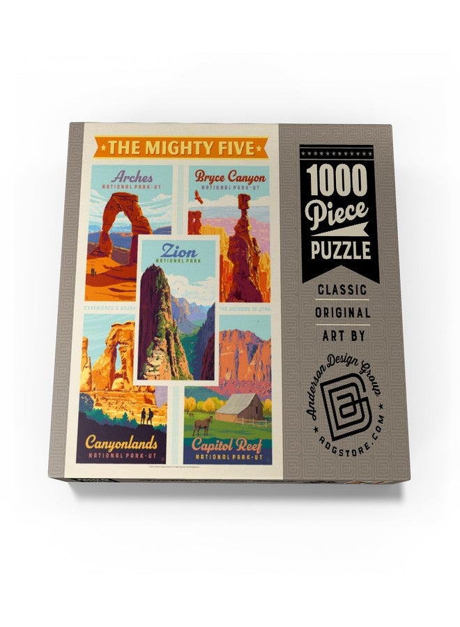 MyPuzzle.com MyPuzzle The Mighty Five: Utah National Parks, Vintage Poster - Premium 1000 Piece Jigsaw Puzzle for Adults - Image 4