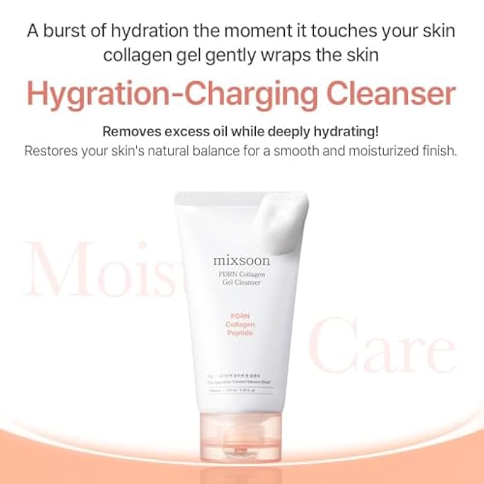 mixsoon PDRN Collagen Gel Cleanser - Deep Pore Cleansing, Lightweight Daily Gel Cleanser for All Skin Types 100ml / 3.38 fl.oz. Korean Glass Skin Care - Image 4