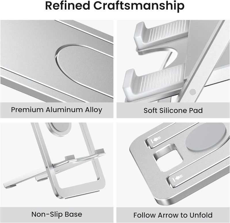 Itramax Foldable Tablet Holder 12.9",Adjustable Aluminum Tablet Stand,Portable Office Desk Accessories Compatible with iPad 9 8 7 Air 2 Mini Samsung Tab,Steam Deck,Switch,Kindle Fire Scribe,ROG Ally - Image 3