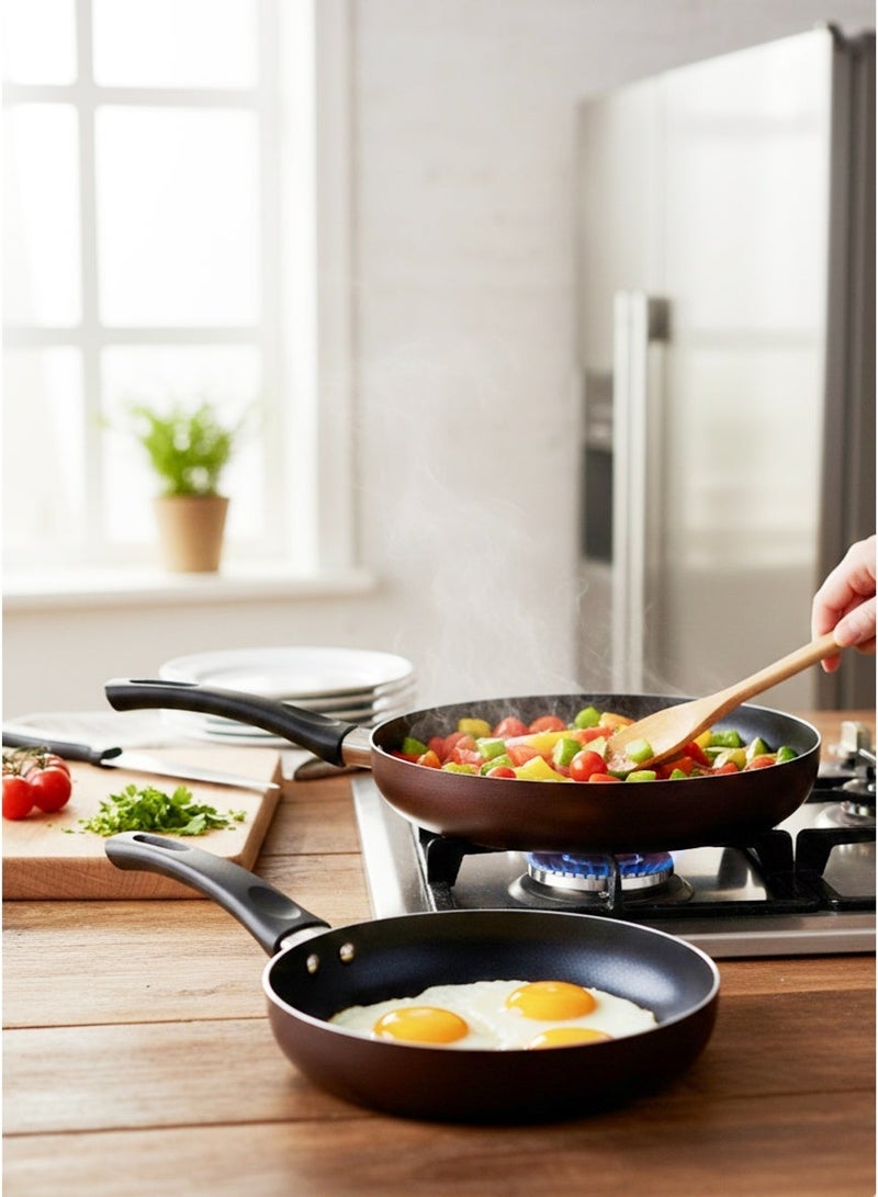 Wilson Aluminum Fry Pan 2 Pieces Set - 20cm & 26cm, Non-Stick Coating Frypan Induction Safe Frying Pans with Durable Soft Touch Handle Heat-Resistant Cookware Pans - Image 3