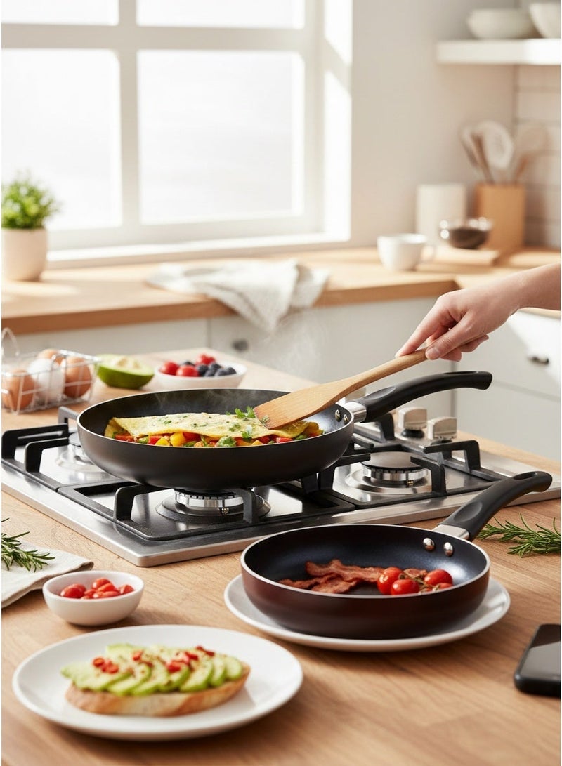 Wilson Aluminum Fry Pan 2 Pieces Set - 20cm & 26cm, Non-Stick Coating Frypan Induction Safe Frying Pans with Durable Soft Touch Handle Heat-Resistant Cookware Pans - Image 4