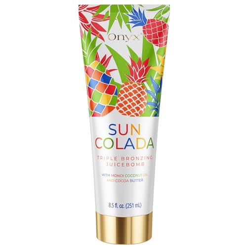 Onyx Suncolada Triple Bronzing Pineapple Tanning Bed Lotion  Indoor  Outdoor Bronzing with Natural Fruit Extracts Hydrating Moisturizing AntiAging Indoor Tanning Lotion with Bronzer