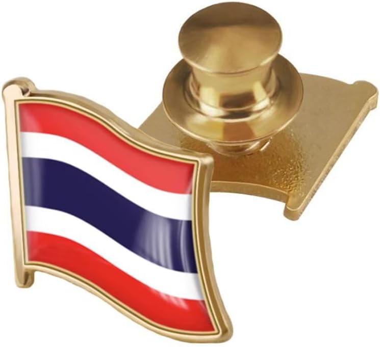 vmcoatdu Country Flag Backs Locking Pin Keepers Locking Clasp Pin Badge International Travel Brooch Metal Alloy Souvenir Pin 0.75x0.7 Inch Small Pin - Image 1