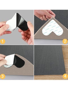 KASTWAVE Rug Gripper Set, 12 Pcs Double Sided Non-Slip Grippers for Rugs, Curling Rug Tape Grippers for Hardwood Floors, Corner Side Gripper for Hardwood Floors and Tile (Black)  - Image 4