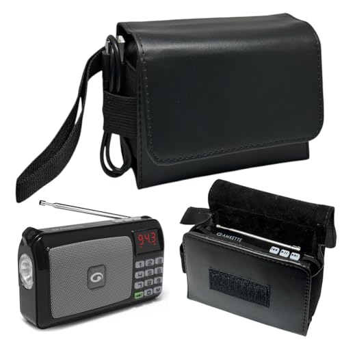 ZAOMA Case/Carrying Compact Size Mini Travel Protective Pouch Compatible for Amkette Pocket FM Radio Portable Multimedia Speaker with Powerful Torch (APOCFM_Pouch_BLK) - Image 1