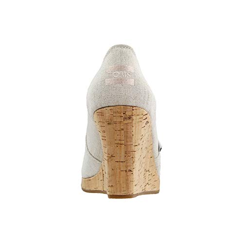 TOMS Women's Classic Espadrille Wedge Sandal, Natural Crosshatch Jacquard, 8.5 - Image 3