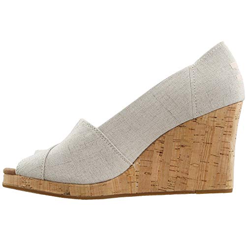 TOMS Women's Classic Espadrille Wedge Sandal, Natural Crosshatch Jacquard, 8.5 - Image 4