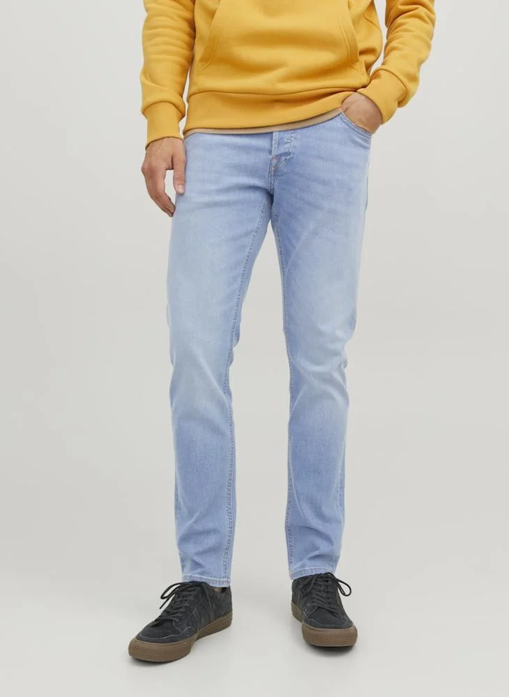 جاك اند جونز Jjiglenn Jjoriginal Sq 330 Light Wash Stright Fit Jeans