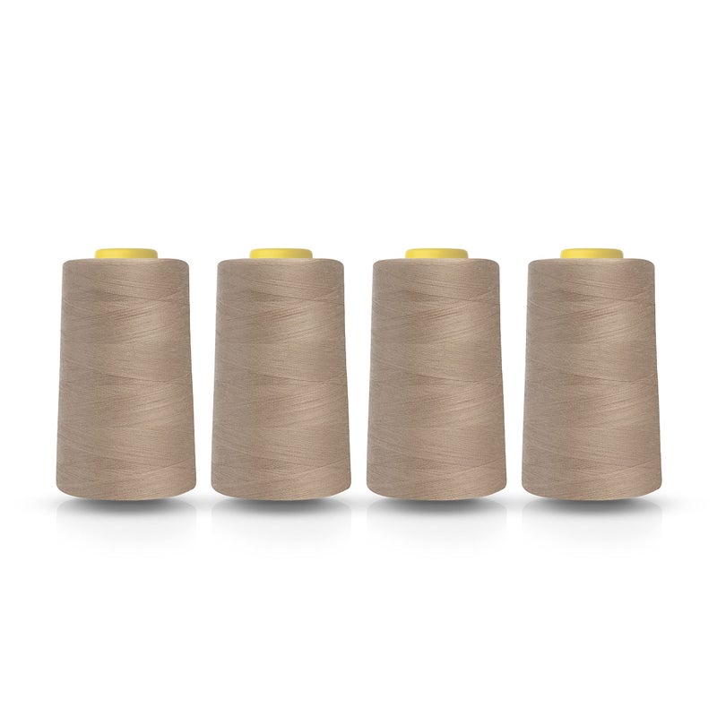 Realm Overlocking Sewing Machine Polyester Thread x Four 5000 Yards Cones White Black Natural Navy Red Grey Beige