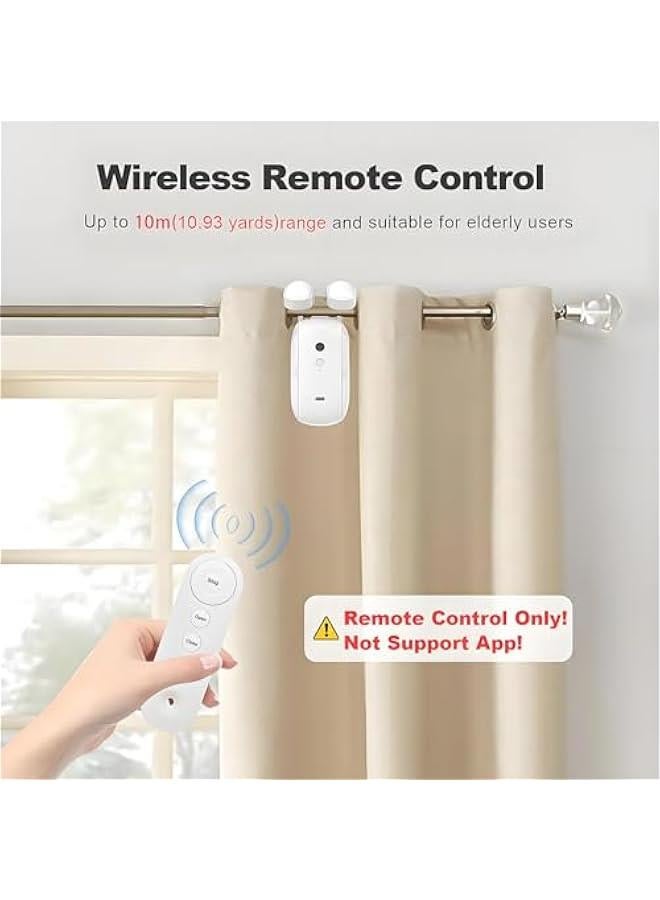 Smart Automatic Curtain Opener with Remote Control, Upgraded High-Performance Motor, Curtain Robot Motor Suitable for Roman Rod, T-shaped/U-shaped Tracks, White, LY-1668 - Image 4