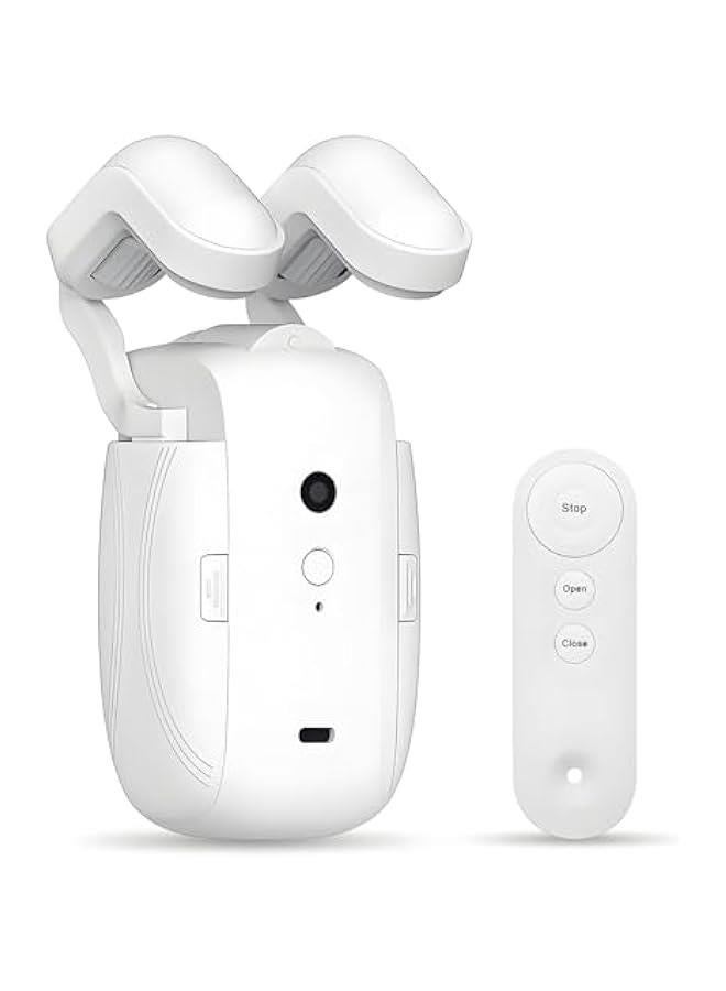 Smart Automatic Curtain Opener with Remote Control, Upgraded High-Performance Motor, Curtain Robot Motor Suitable for Roman Rod, T-shaped/U-shaped Tracks, White, LY-1668 - Image 1