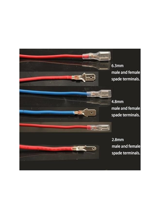 erorex 540pcs Spade Connectors Kit with Insulating Sleeves, 2.8mm, 4.8mm, 6.3mm Male and Female Crimp Terminals for Electrical Wiring - Image 2