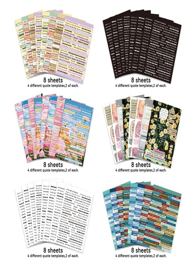 PRSTINCOL 2346PCS Quote Stickers,48 Sheets Scrapbook Supplies Kit Word Stickers for Journaling, Card Making, Vision Board Supplies for Adults Crafting - Image 5