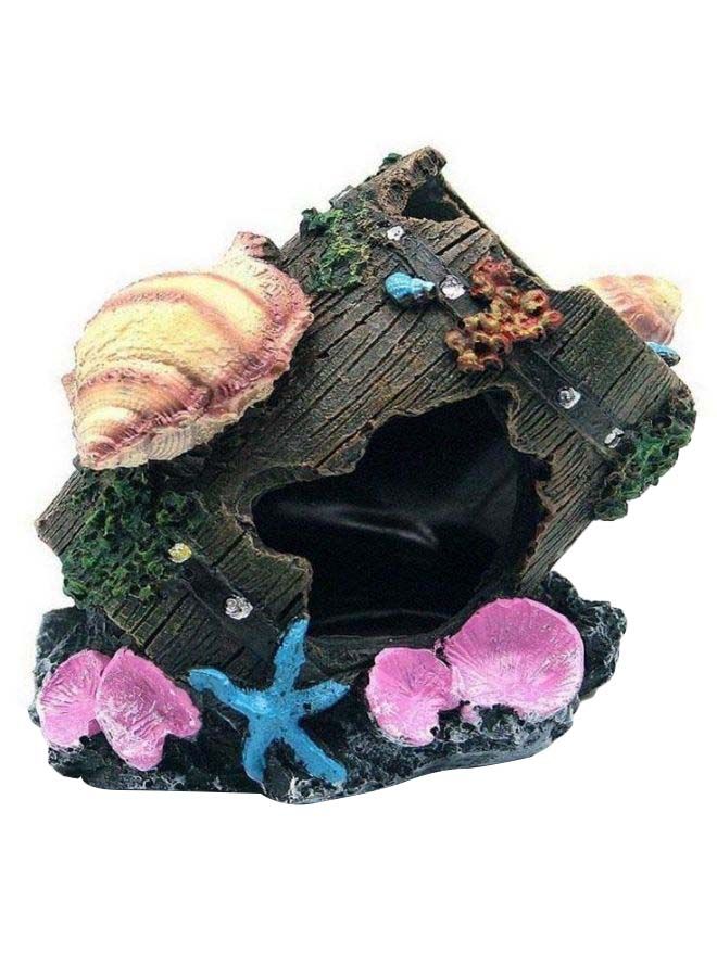 NIBEMINENT Fish Tank Decoration Artificial Shell Cask Ornament Cave Multicolour
